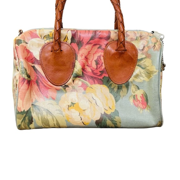 Vintage Nordic House Designs Coated Canvas Green Floral Tote - Picture 4 of 5